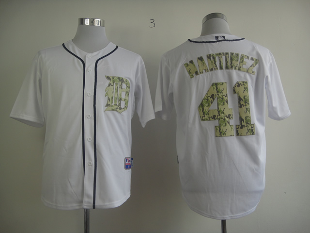 Men Detroit Tigers #41 Martinez White Camo MLB Jerseys->detroit tigers->MLB Jersey